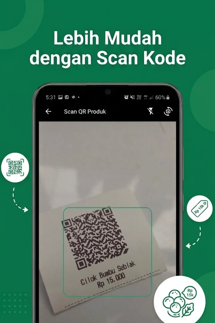 Lebih mudah dengan scan kode